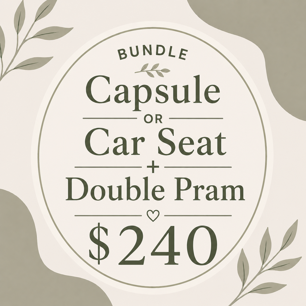 BUNDLE - Capsule OR Car Seat + Double Pram