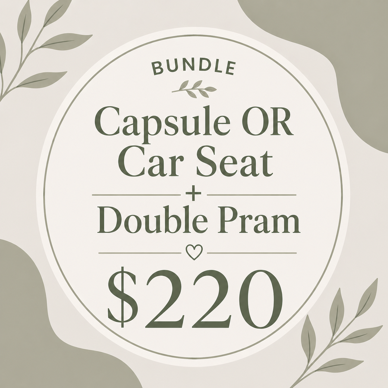 BUNDLE - Capsule OR Car Seat + Double Pram